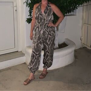 Stylish Snake Print Jumpsuit